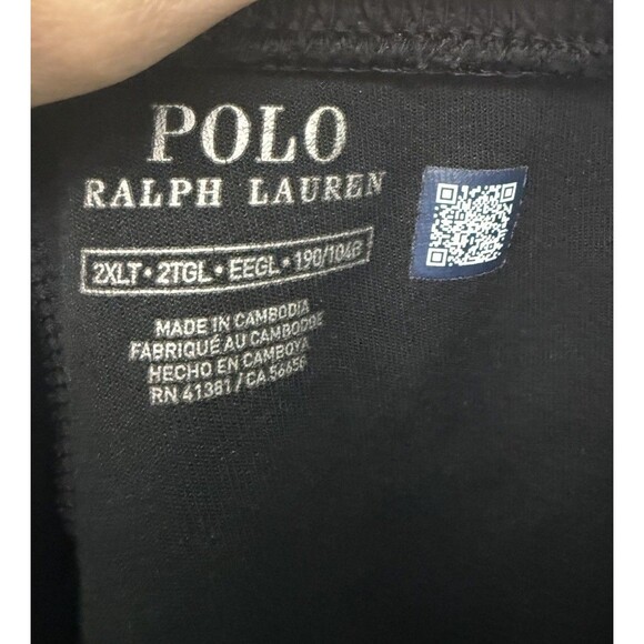 Polo Ralph Lauren Pants Mens 2XL Big & Tall Black Double-Knit Jogger Sweatpants - Picture 5 of 7